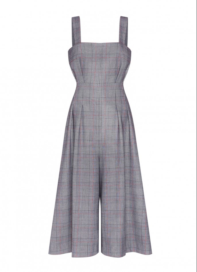 GREY CHECKED JUMPSUIT